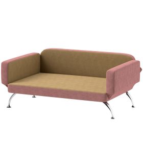 PawHut Dog Sofa Bed w/ Adjustable Armrest & Backrest for Small, Medium & Large Dogs, Pink