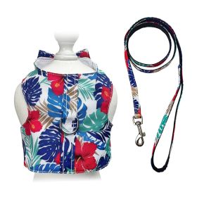 Hawaiian Harness Vest with Matching Leash (Color: Multi, size: M)